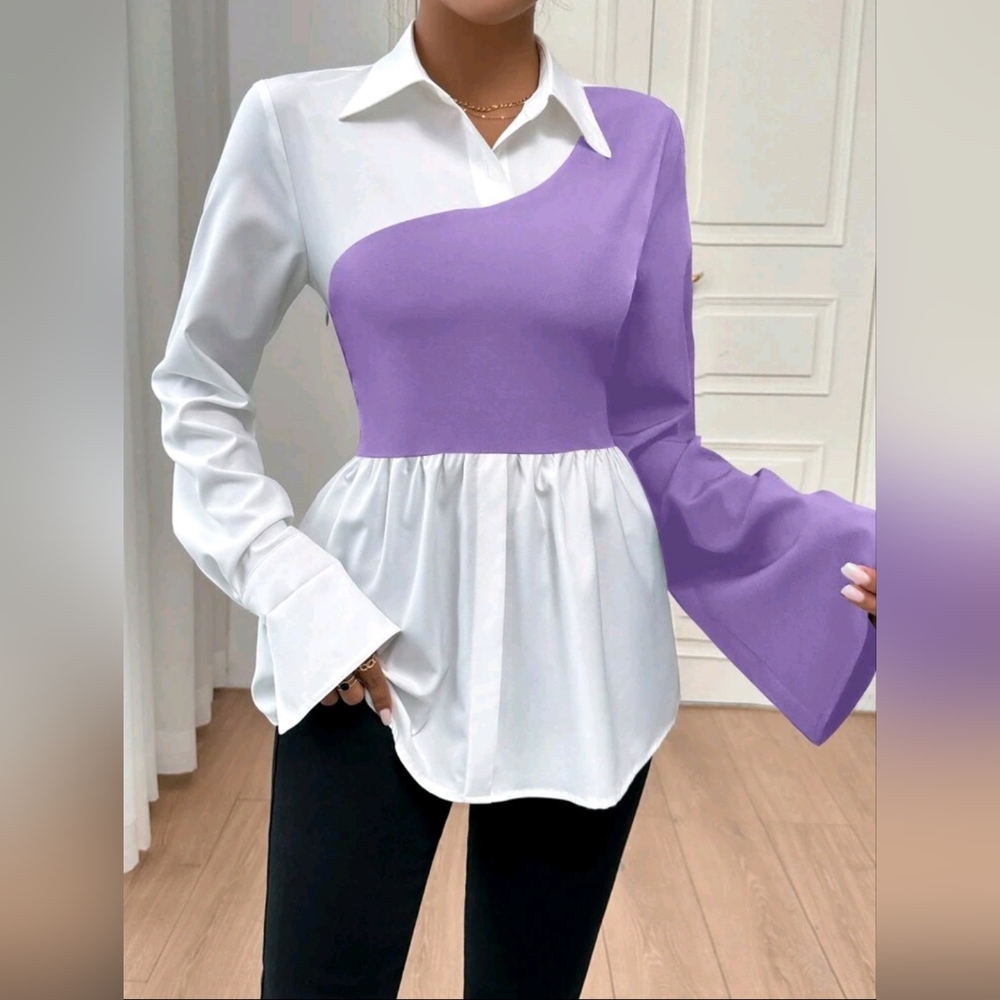 Nwot  colorblock  blouse .